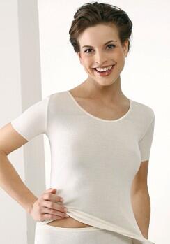 Medima Lingerie Damen-Hemd 1/4 Arm 100% Seide weiß