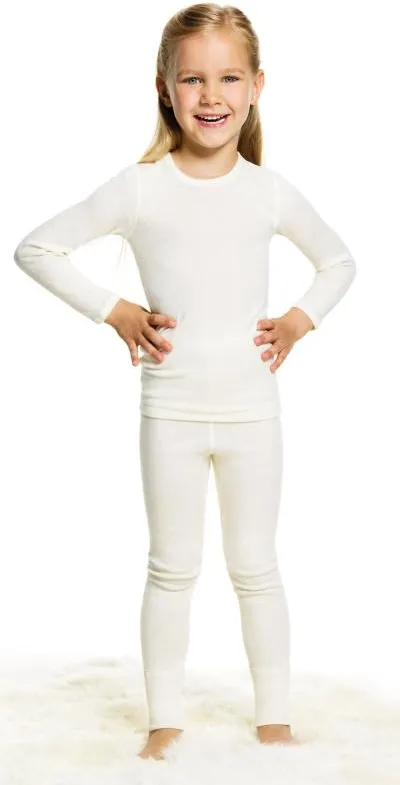 Medima Classic - Kinder-Shirt UNISEX (1/1 Arm) Angora/Baumwolle - Weiß, Blau-Weiß-Geringelt