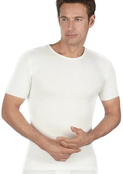 Medima Classic - Herren-Unterhemd (1/4 Arm) 50% Angora - Wei&szlig;