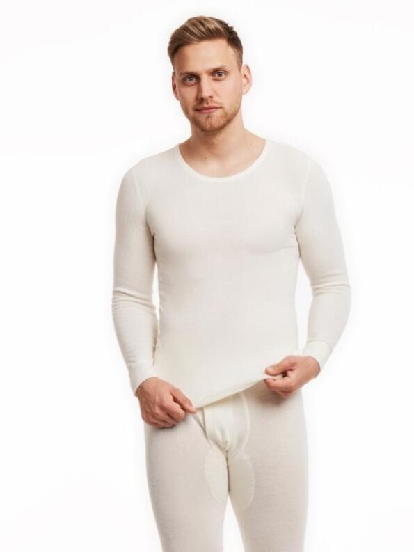 Medima - Herren-Hemd (langarm) 100% Schurwolle (Merino) - Weiß, Schwarz