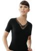 Medima Classic  Damen-Hemd 1/4 Arm mit Spitze 20%  Angora schwarz
