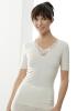Medima Classic  Damen-Hemd 1/4 Arm mit Spitze 20%Angora, weiß