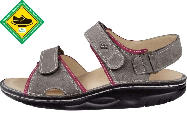 Finn Comfort - Damen-Sandale YUMA (Finnamic) - Grey/Sandia/BearReno/Nubuk