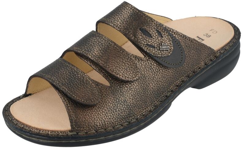 Finn Comfort - Damen-Pantolette KOS - Copper/Schwarz/Natural/Nappaseda
