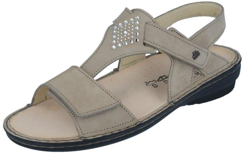 Finn Comfort - Damen-Sandale CALVIA - Beige/Nubuk/Swarovski-Kristalle