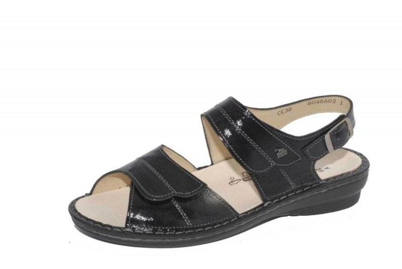Finn Comfort - Damen-Sandale BARCA - Schwarz/Knautschlack