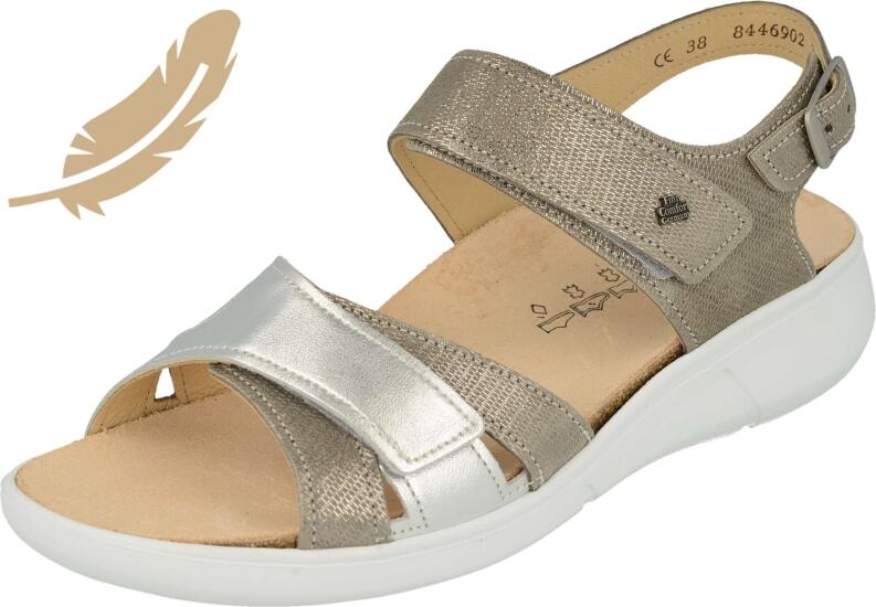 Finn Comfort - Damen-Sandale NADI (Classic-Relax) - Fango/Silber/Campagnolo/Simona