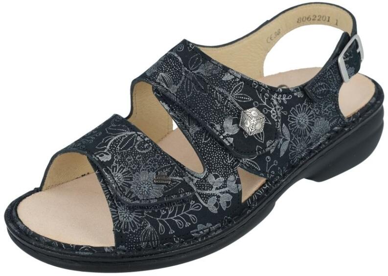 Finn Comfort - Damen-Sandale MILOS - Anthrazite/Jardin