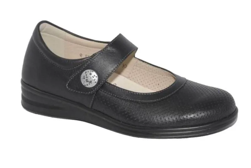 FinnSlim Damen-Halbschuh Arusha schwarz Nappaseda